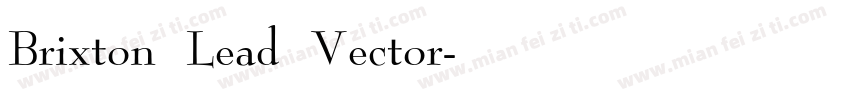Brixton Lead Vector字体转换